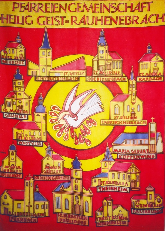 Fahne der Pfarreiengemeinschaft "Heilig Geist" Rauhenebrach Fahne der Pfarreiengemeinschaft "Heilig Geist" Rauhenebrach